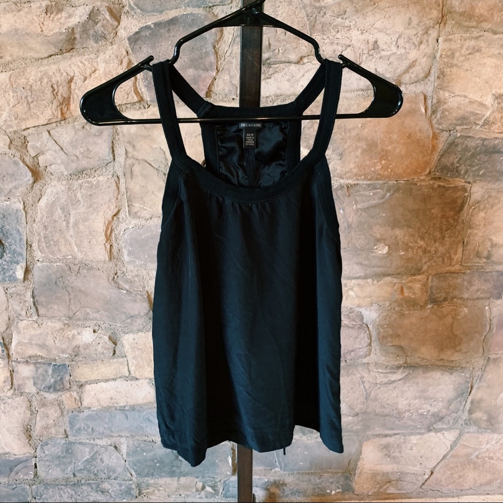 BLACK SATIN TANK